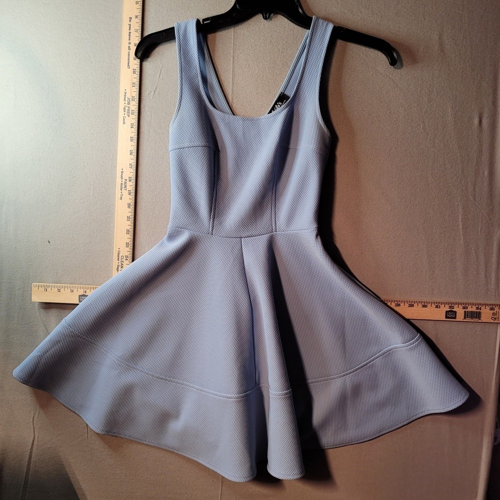 Lulus‎ Light Blue Textured Fit and Flare Skater Dress D11833AHA-1 Size S